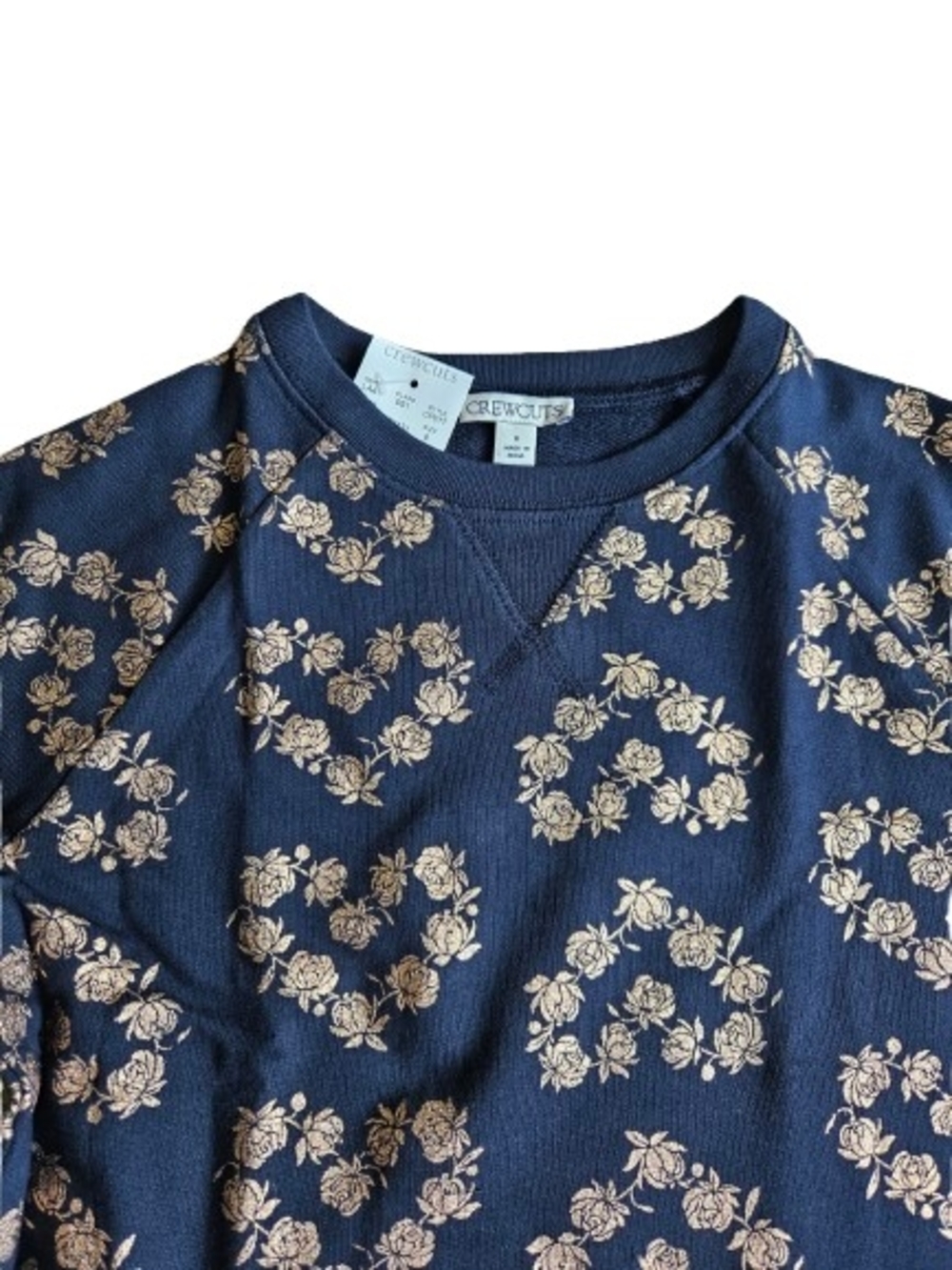 Crewcuts Girls Floral Long Sleeves Sweatshirt Dress, 8, Blue/ Rose Gold - Picture 5 of 11